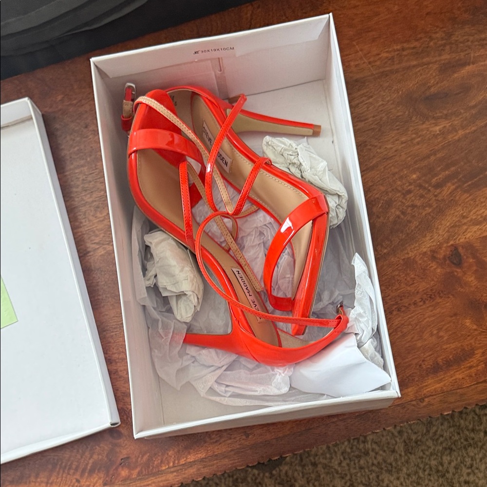 Steve Madden Vibrant Red Strappy Heels